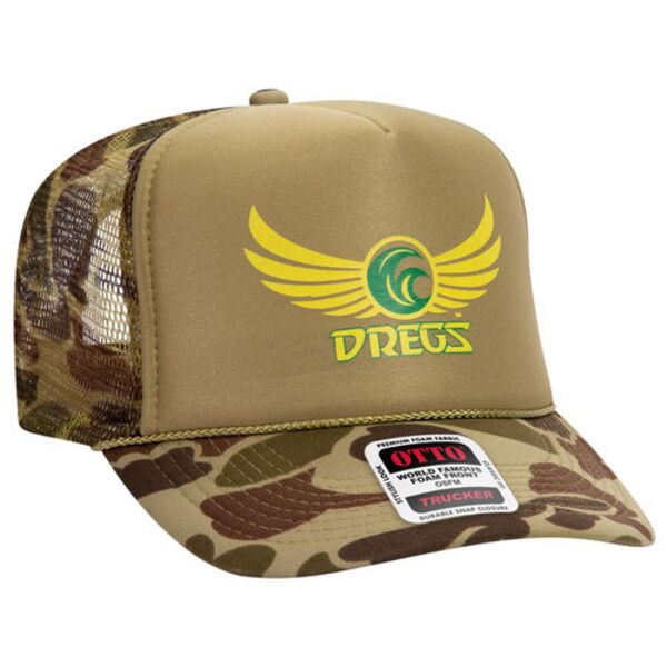 OTTO Polyester Foam Front Five Panel High Crown Mesh Back Trucker Hat Thumbnail